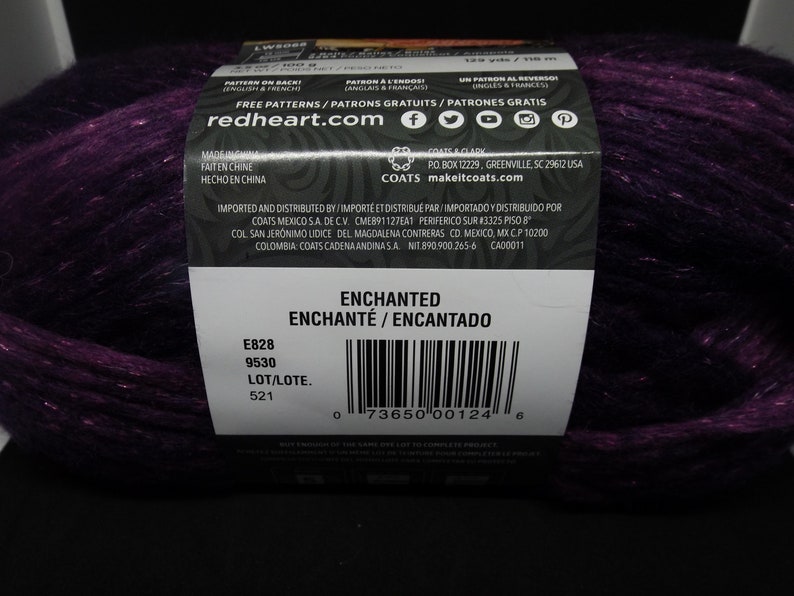 Red Heart Infinity Yarn #9530 Enchanted ~ 3.5 Ounces 129 Yards knitting, crochet 100 Grams