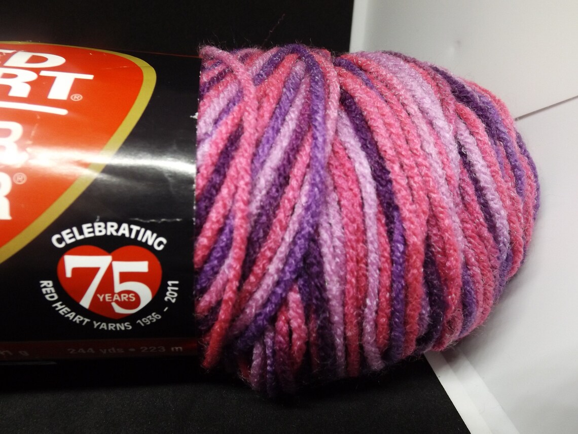 Red Heart Super Saver Variegated Yarn 0940 Plum Pudding 4 Etsy