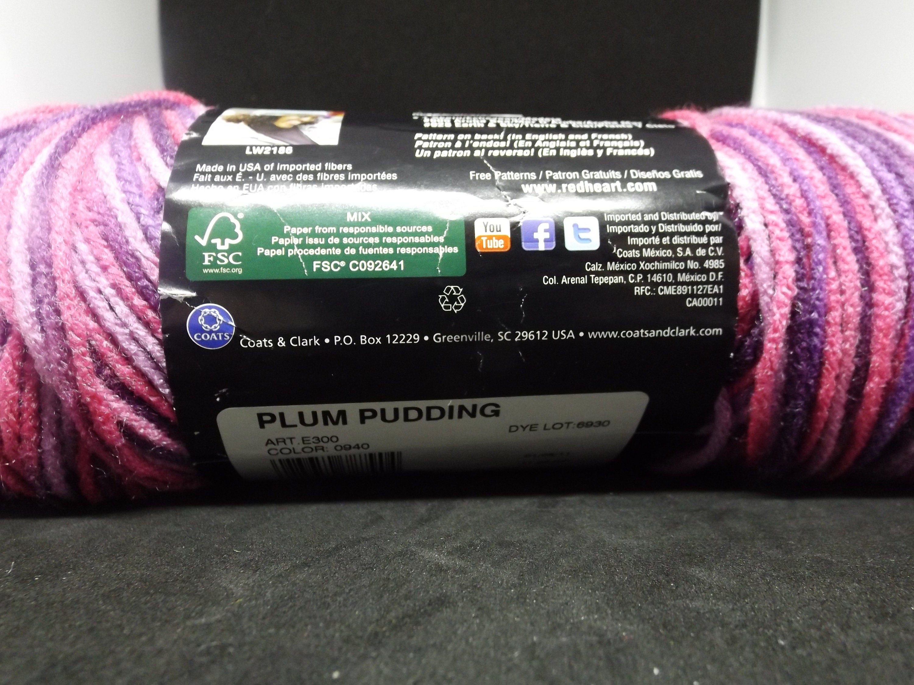 Red Heart Super Saver Variegated Yarn 0940 Plum Pudding 4 Etsy