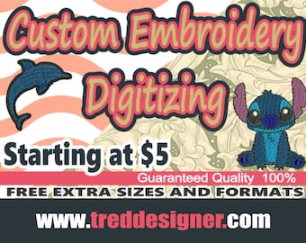 Custom Embroidery Digitizing / Custom Embroidery Pattern/ Custom Digitizing / Embroidery Designs/ Custom Logo Design