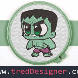 Baby-Hulk-Stickerei-Design / Baby-Superhelden-Stickerei-Design
