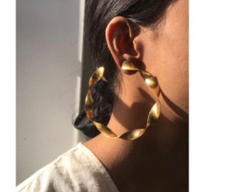 Chunky hoop earrings. Gift For Her. Gold Hoop Earrings. Thick gold hoop. Fulani Earrings. Summer Jewelry