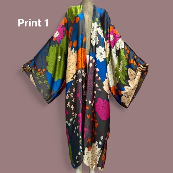 Butterfly print kimono kimono elegant animal print cardigan boho cocktail party long robe kaftan Christmas gift beach cover up gift for her