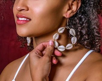 Cowrie Shells Cowrie Shell Earrings Cowrie Earrings Afrocentric Earrings Sea Shell Earrings Shell Earrings African Cowrie Shell