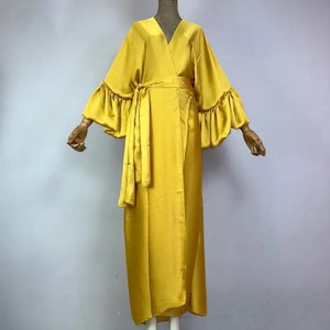 Long Robe, Silky Kimono Long Robe, Kimono Silk Robe, Wedding Robe, Bath Robe, Long Women’s Robe, Gift For Mom, Gift For Her