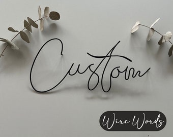 Custom Words Wire Art Wall Sign, Personalized Wire Art, Besqoke Wire Words, Last Name Letters Sign, Custom Quote Wire Art Sign, Nursey Sign