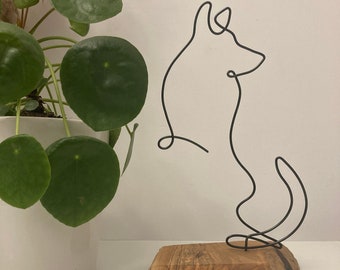 Wire Art Dog, Wire Art Sculpture, Abstract, Tabletop Decor Wire Art Minimalist Abstract Style, Weimaraner Sculpture, Metal Husky Figure