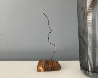 Wire Art Sculpture / Handmade / Abstract / Love / Tabletop Decor Wire Art Minimalist Abstract Style