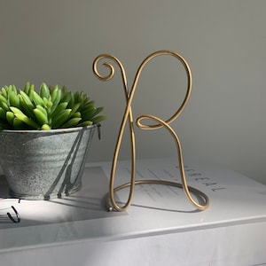 Custom Wire Art Letter, Shelf Decor, Personalized Metal Letter, Wedding Decor, Gold Home Decor, Home Sign Decor, 3D Letter, Unique Gift
