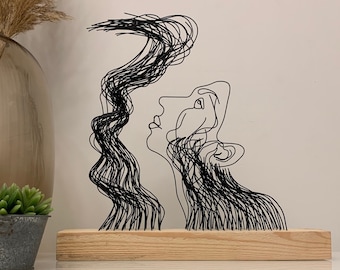 Wire Art Abstract Sculpture, Woman Metal Art, Office Decor, Wire Art Abstract, Valentines Day Gift, Gift For Her, Home Decor, Drahtfiguren