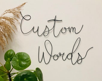 Custom Words Wire Art Wall Sign, Personalized Wire Art, Besqoke Wire Words, Last Name Letters Sign, Custom Quote Wire Art Sign, Nursey Sign