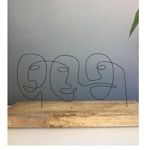 Wire Art Sculpture/Handmade/Abstract/Love/Tabletop Decor Wire Art Minimalist Abstract Style