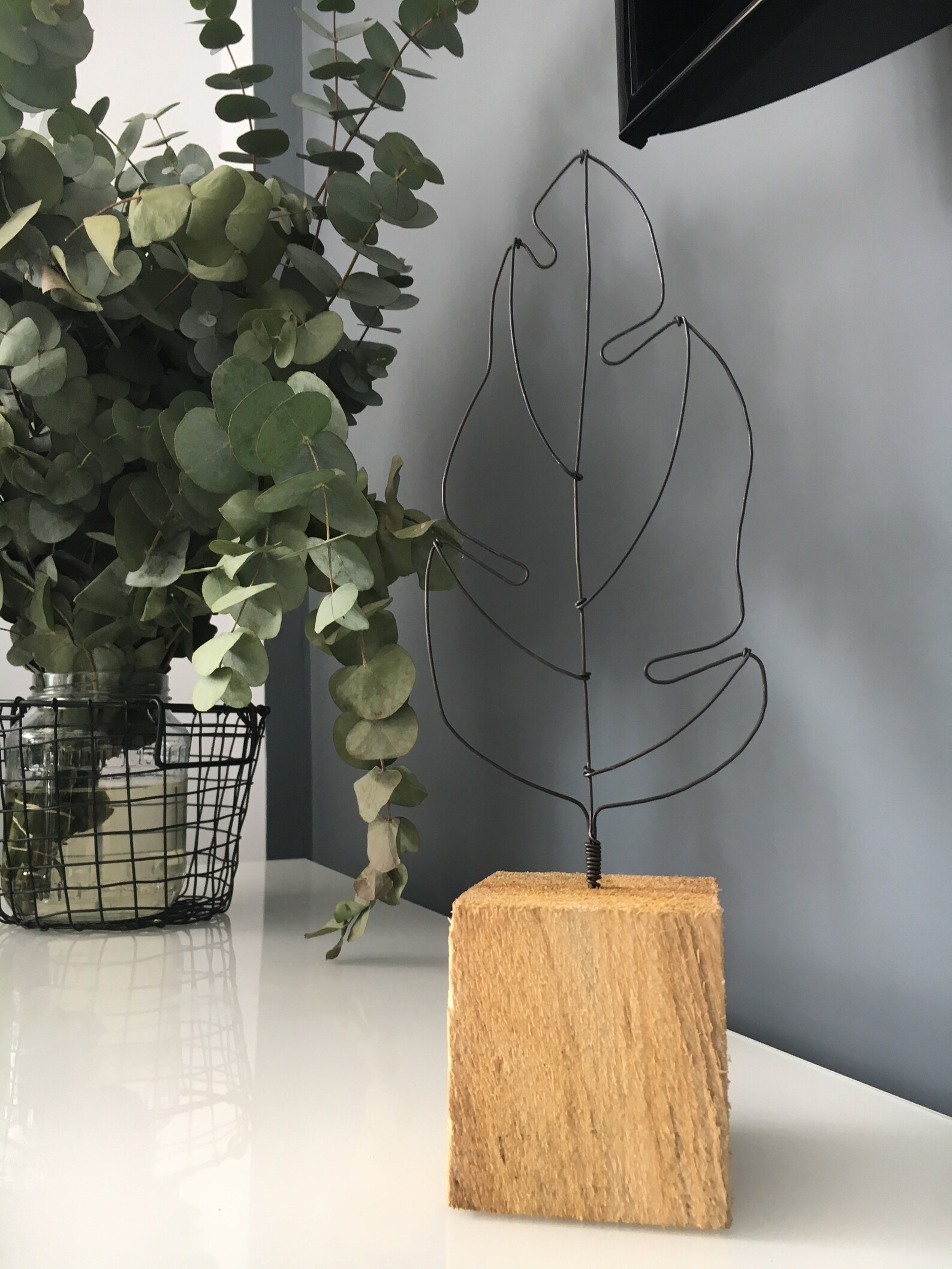 Wire Art Leaf Handmade / Tabletop Decor Wire Art Minimalist | Etsy