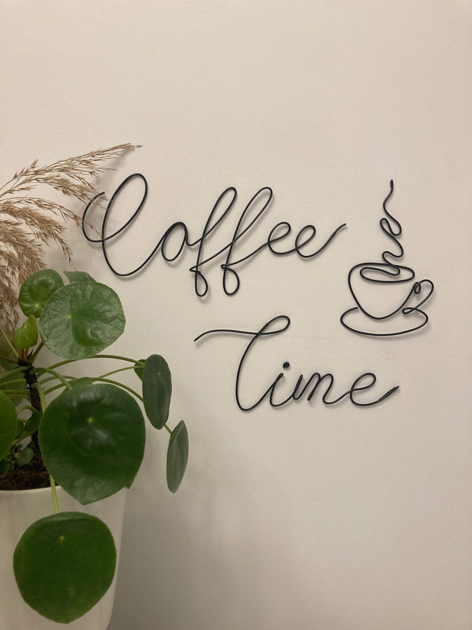 Wire Art Coffee Wall Sign Coffee Time Wall Decor Kitchen Etsy