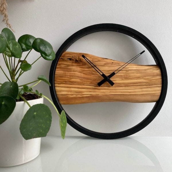 Bike Wall Clock, Farmhouse Wall Clock, Unique Wall Clock, Modern Wall Clock, Olive Wall Clock, Rustic Wall Clock, Large Wall Clock, Wanduhr