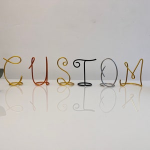 Carta de arte de arame personalizada, decoração de prateleira, carta de metal personalizada,decoração de casamento,decoração de casa dourada