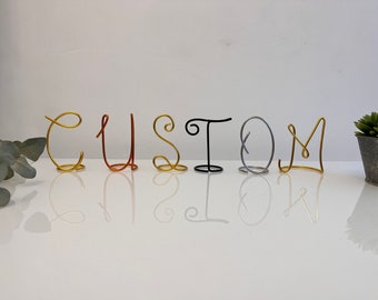 Custom Wire Art Letter, Shelf Decor, Personalized Metal Letter, Wedding Decor, Gold Home Decor, Home Sign Decor, 3D Letter, Unique Gift