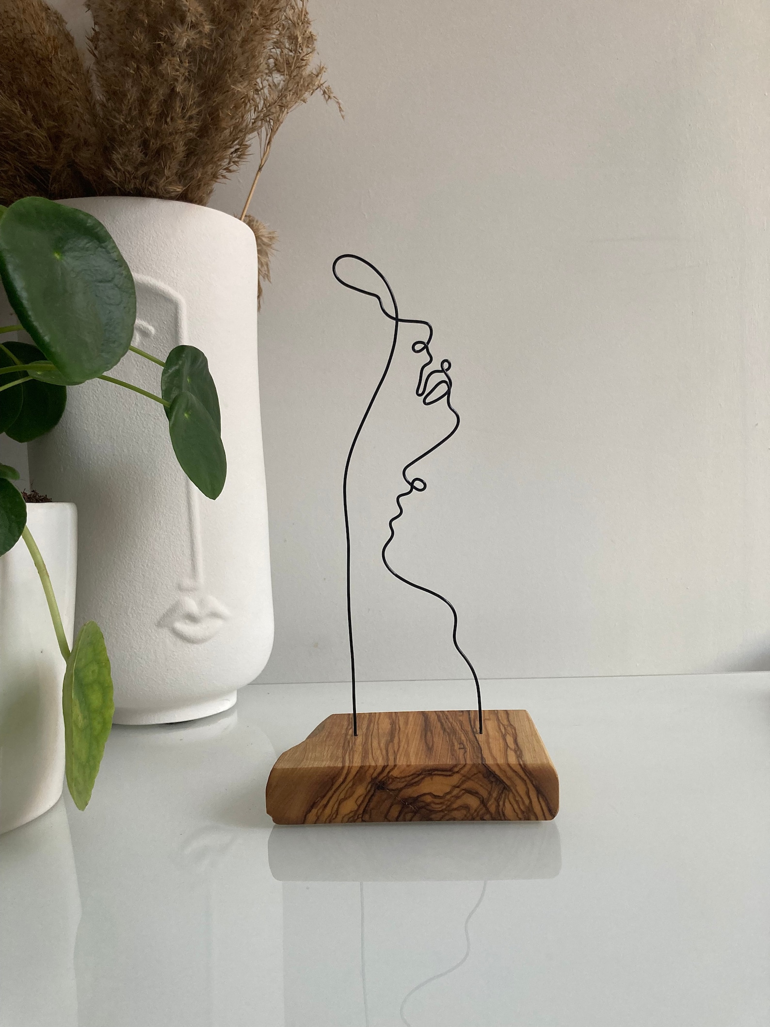 Wire Art One Line Couple Kiss Wire Sculpture of Abstract - Etsy