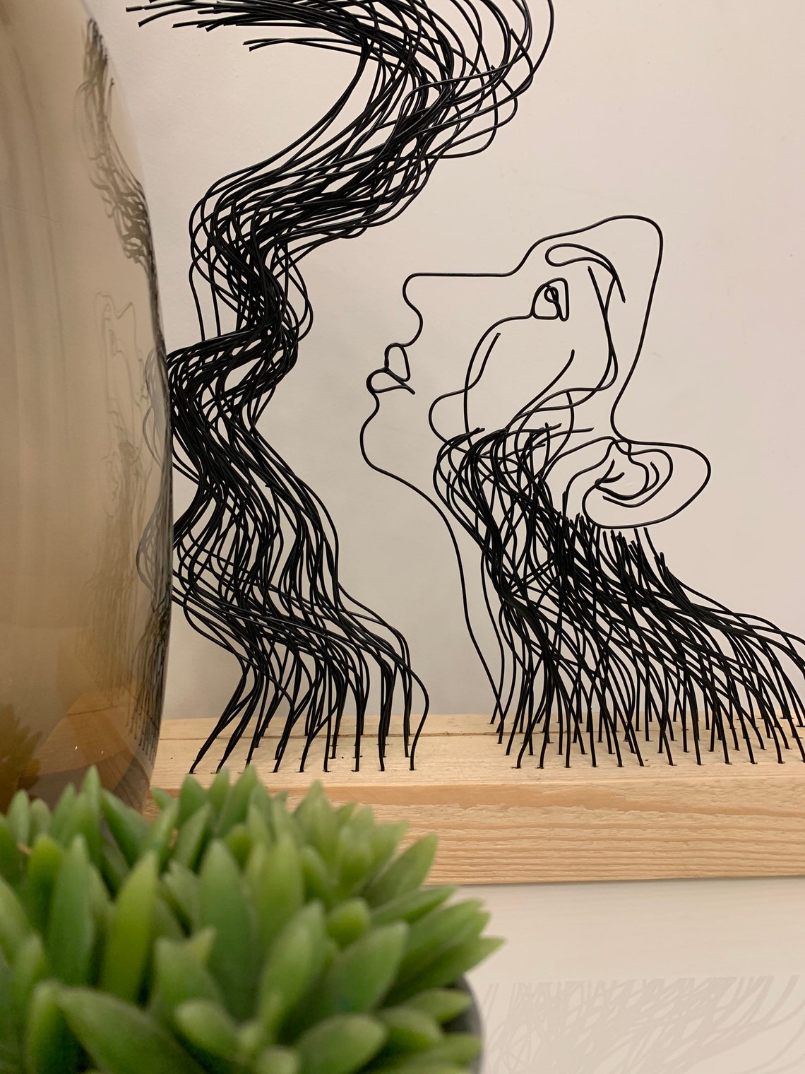 Wire Art Abstract Sculpture Woman Metal Art Office Decor | Etsy