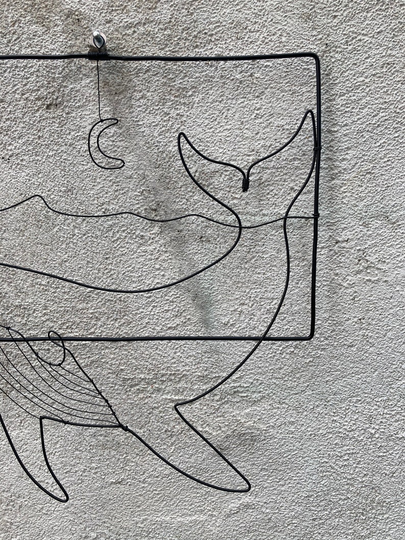 Wire Art Whale Wall Hanging Wire Sculpture of Abstract Metal | Etsy