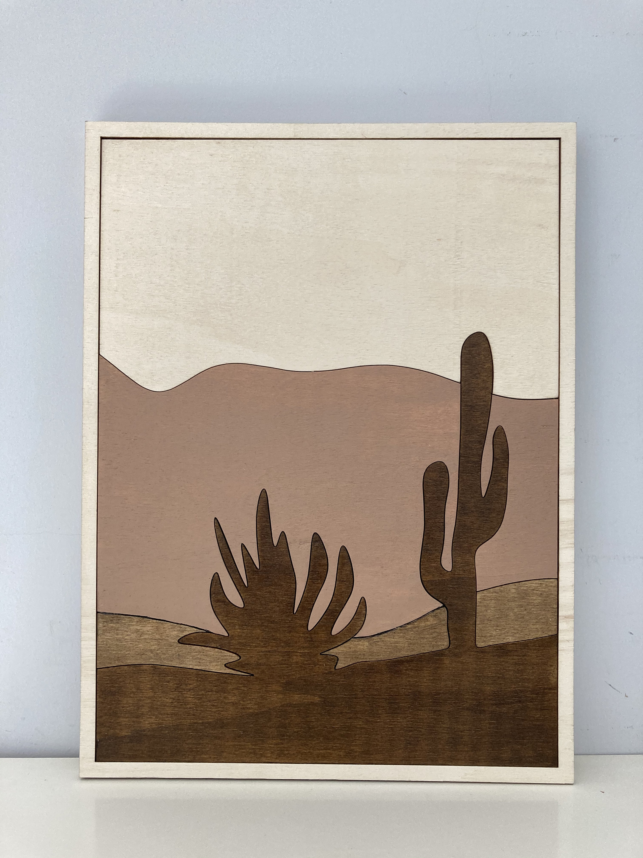 Wood ArtDesert Landscape Wood Art Layered Desert Wall Art Etsy