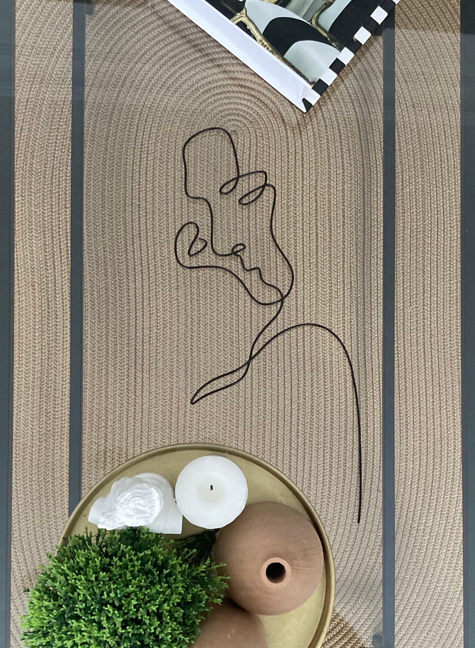 Wire Art One Line Couple Kiss Wire Sculpture of Abstract | Etsy