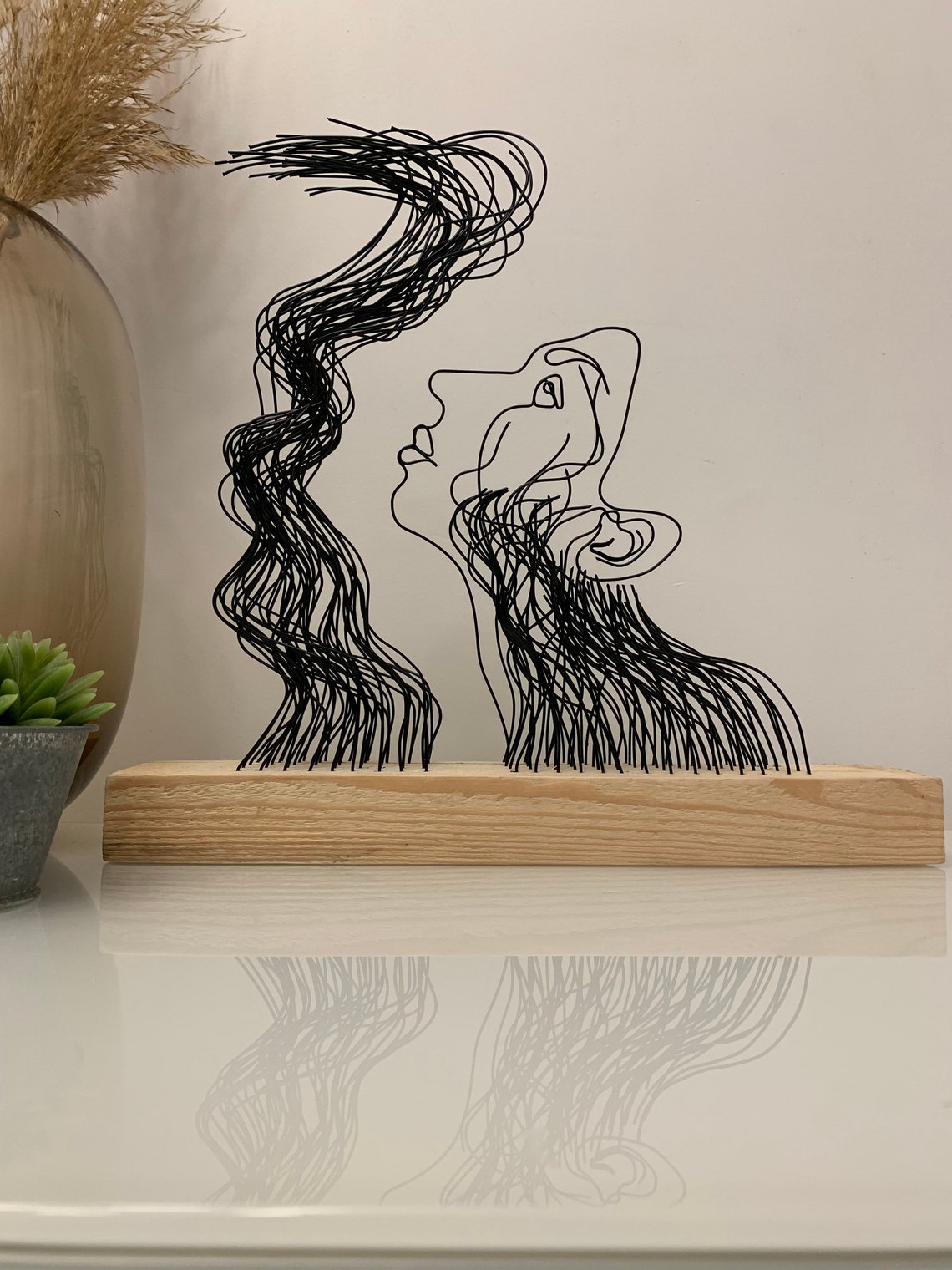 Wire Art Abstract Sculpture Woman Metal Art Office Decor | Etsy