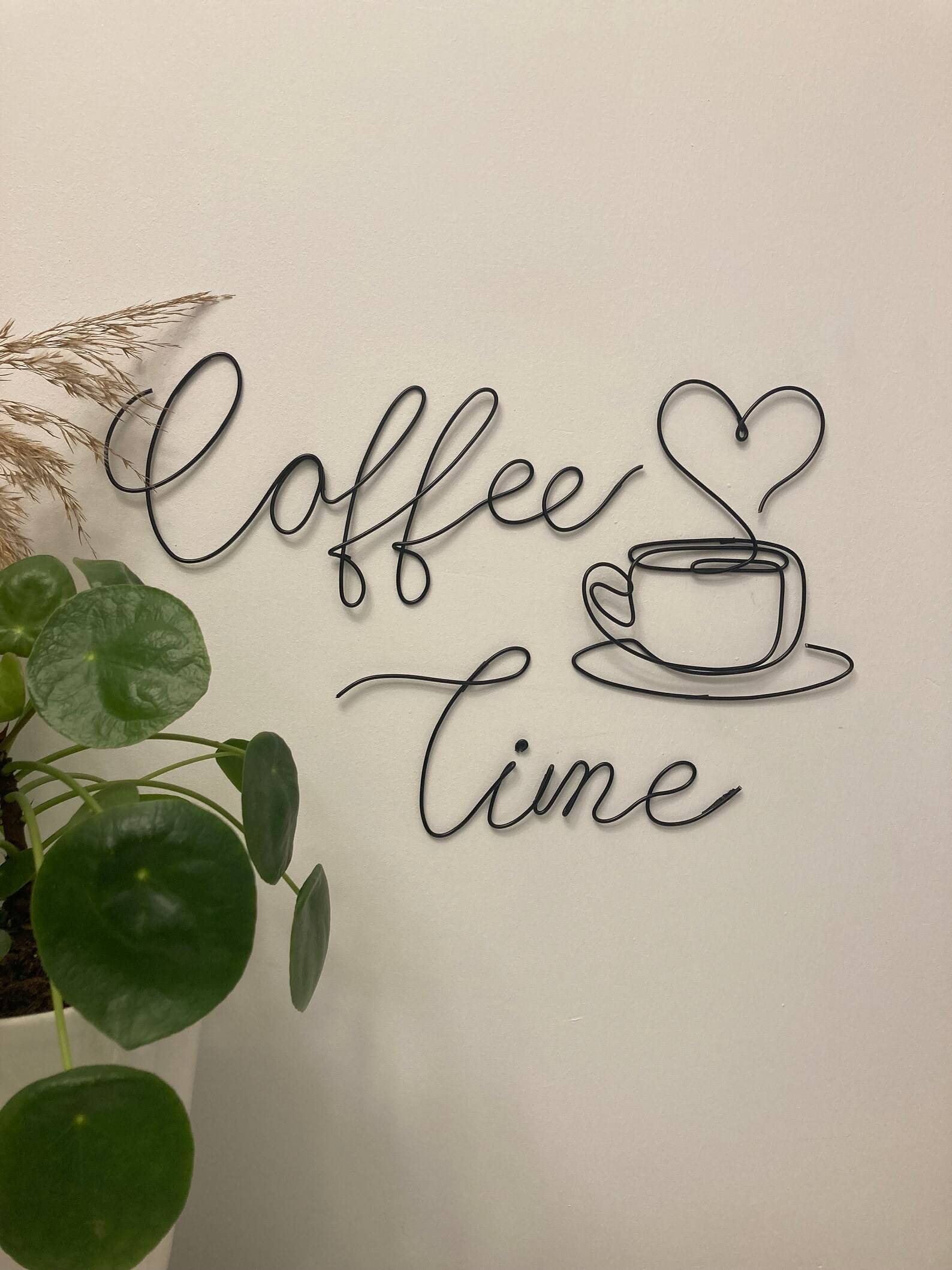 Wire Art Coffee Wall Sign Coffee Time Wall Decor Kitchen Etsy