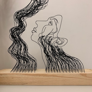 Wire Art Abstract Sculpture Woman Metal Art Office Decor - Etsy
