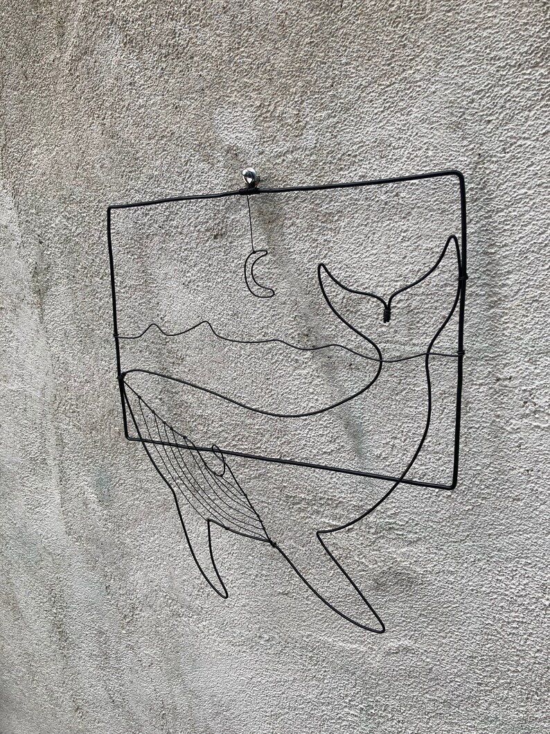 Wire Art Whale Wall Hanging Wire Sculpture of Abstract Metal | Etsy