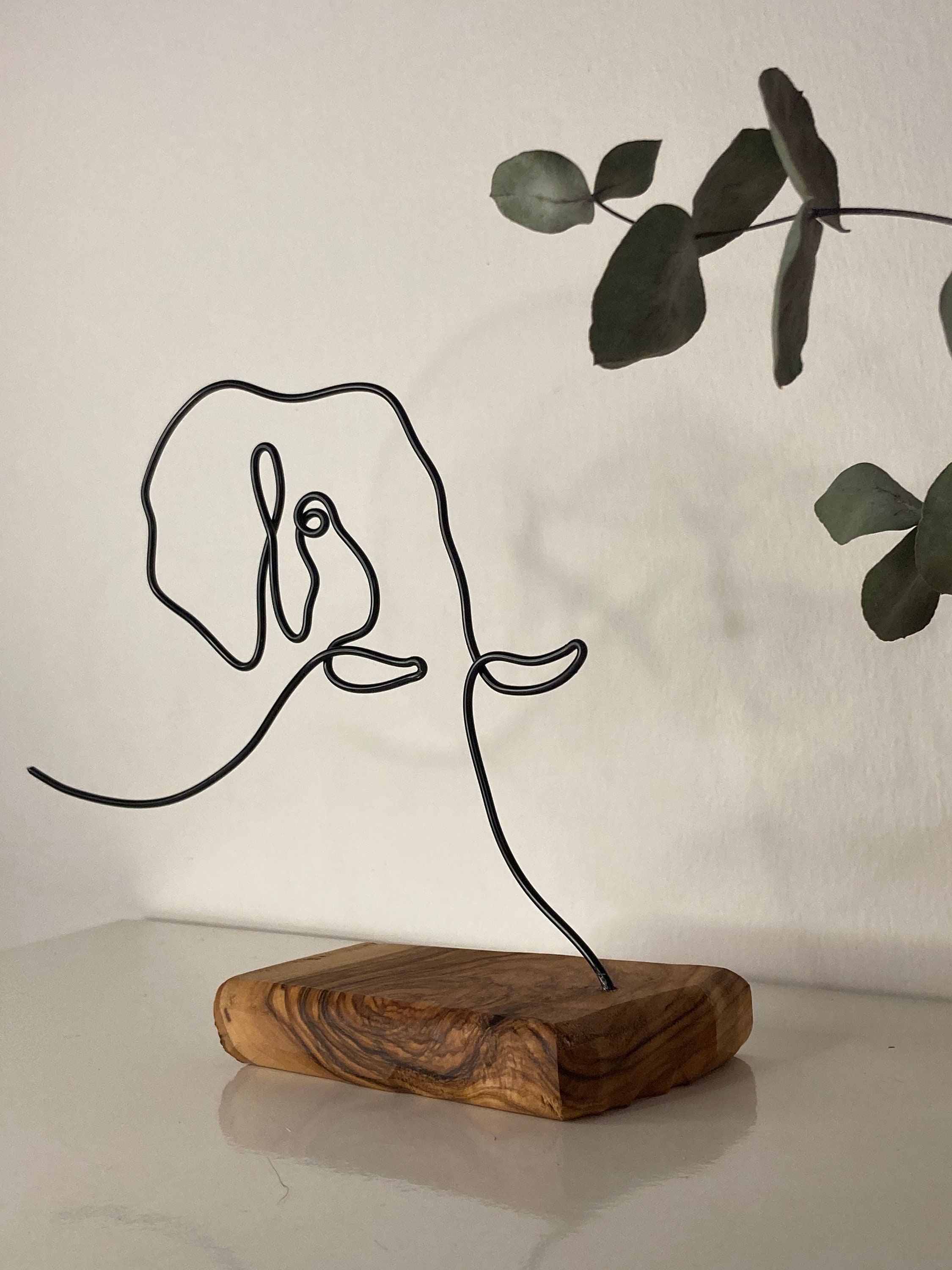 ワイヤーアート 象 /ワイヤーアート 彫刻 /ハンドメイド /抽象 /愛