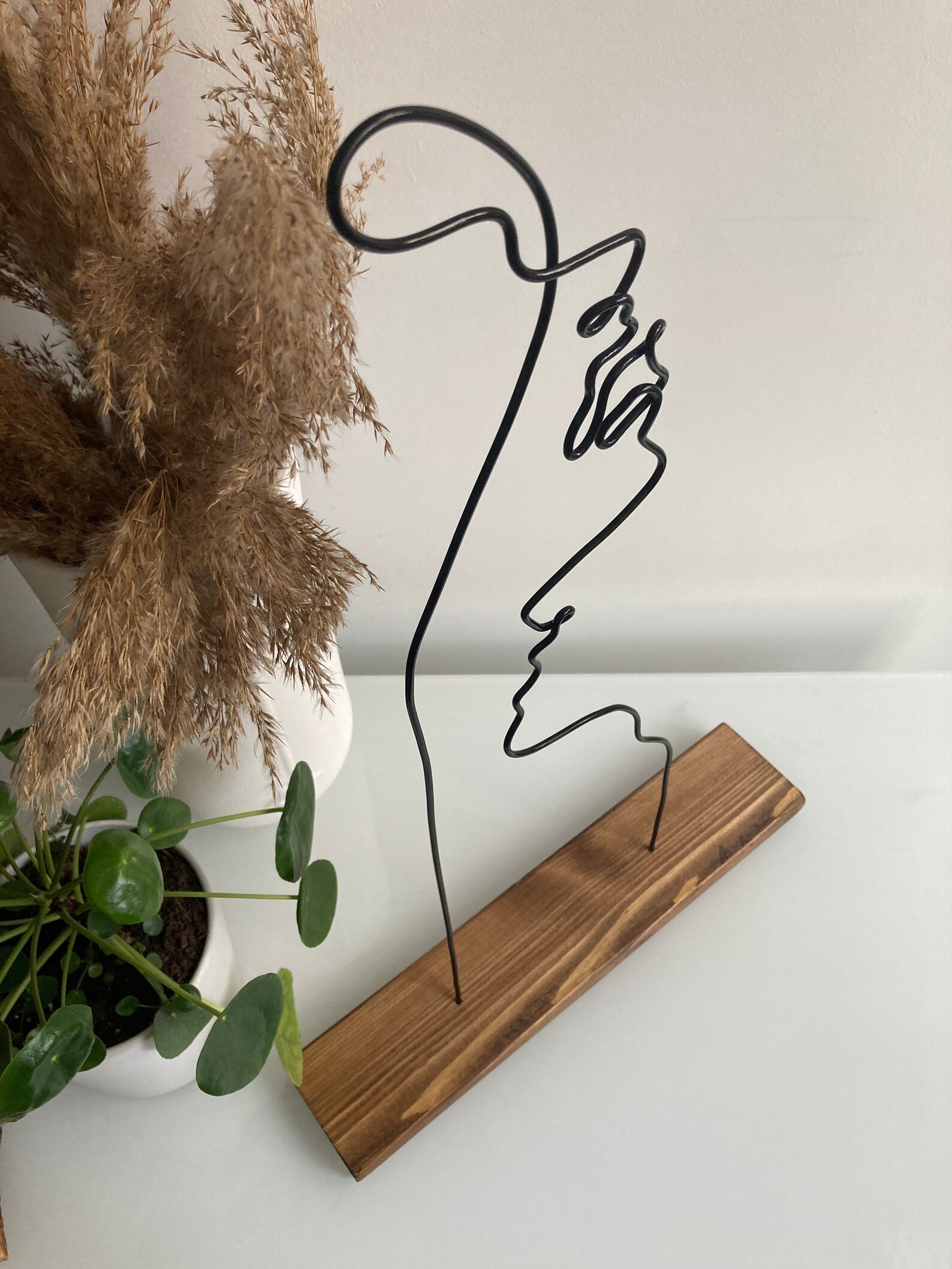 Wire Art One Line Couple Kiss Wire Sculpture of Abstract - Etsy