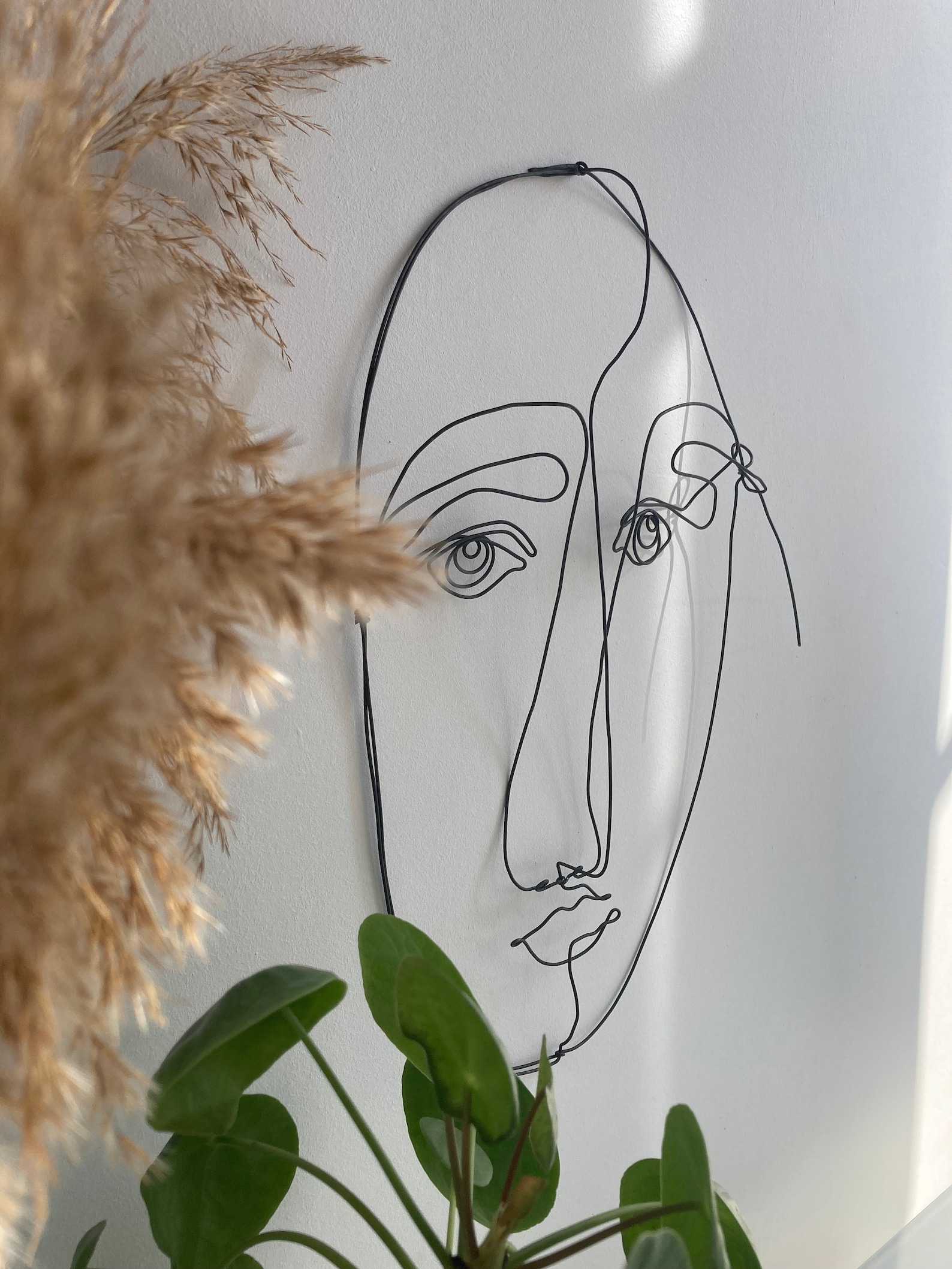 Abstract Face Wire Art Sculpture 3D Wall Hanging Decor - Etsy