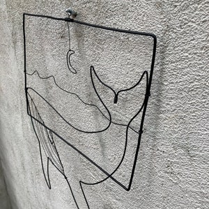 Wire Art Whale Wall Hanging Wire Sculpture of Abstract Metal - Etsy