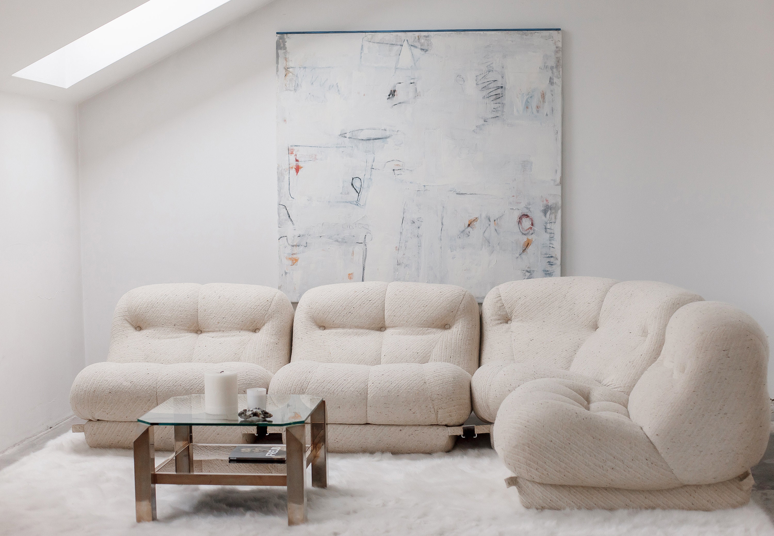 Canapé d'angle Sectionnel Design Italien Des Années 1970