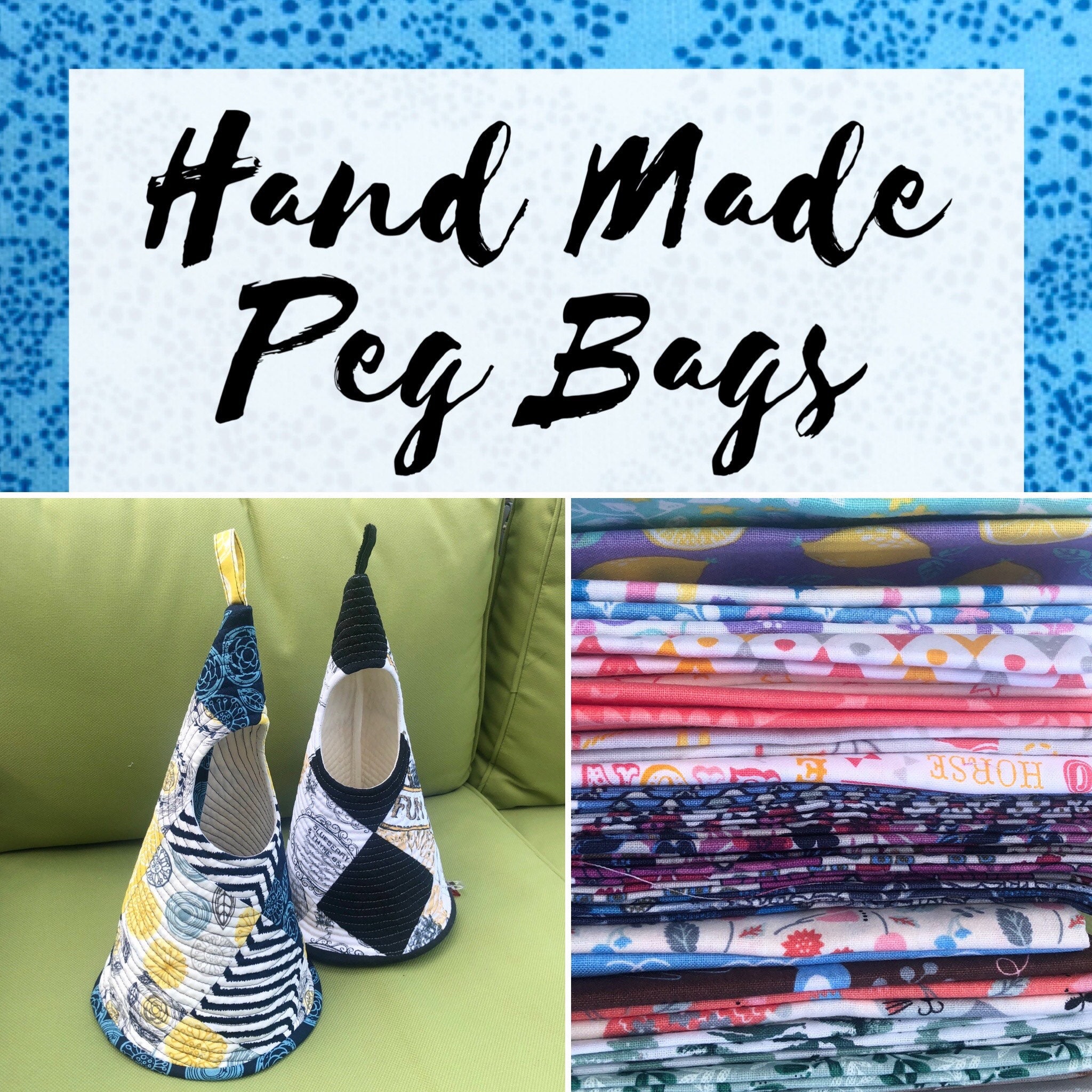 Handmade Peg Bag Handmade Conical Quilted Peg Bag Peg Bag Etsy