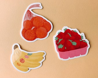 Fruit Stickers 3 Pack - Vinyl Waterproof Laptop Decals