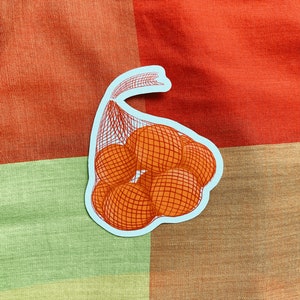 Oranges Waterproof Vinyl Sticker, Clementine Sticker, Mandarins Fruit Laptop Decal