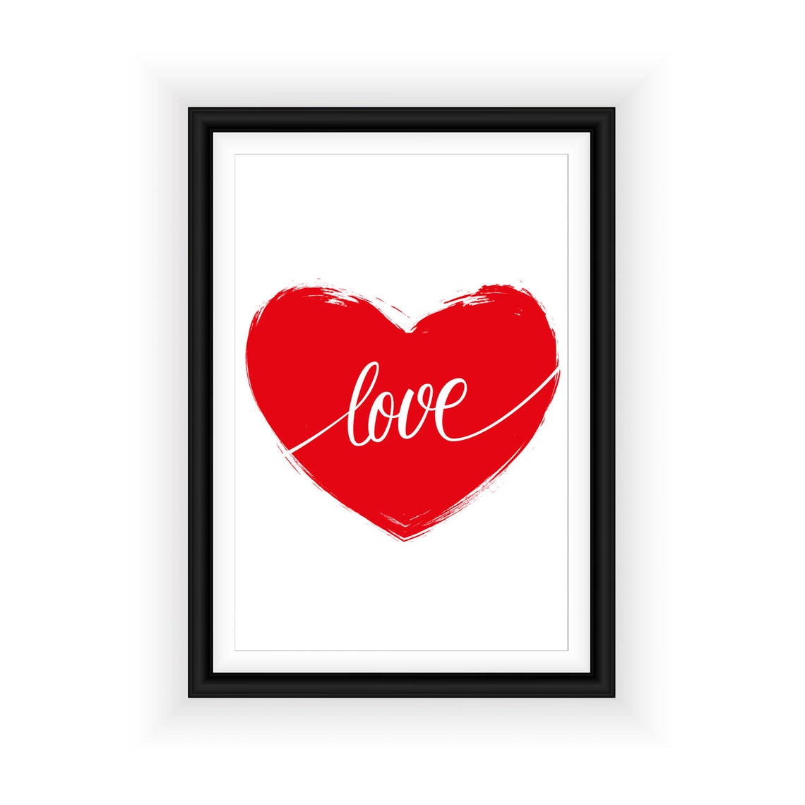 Love Heart Script Quote Art Print / Poster Typography Modern Etsy