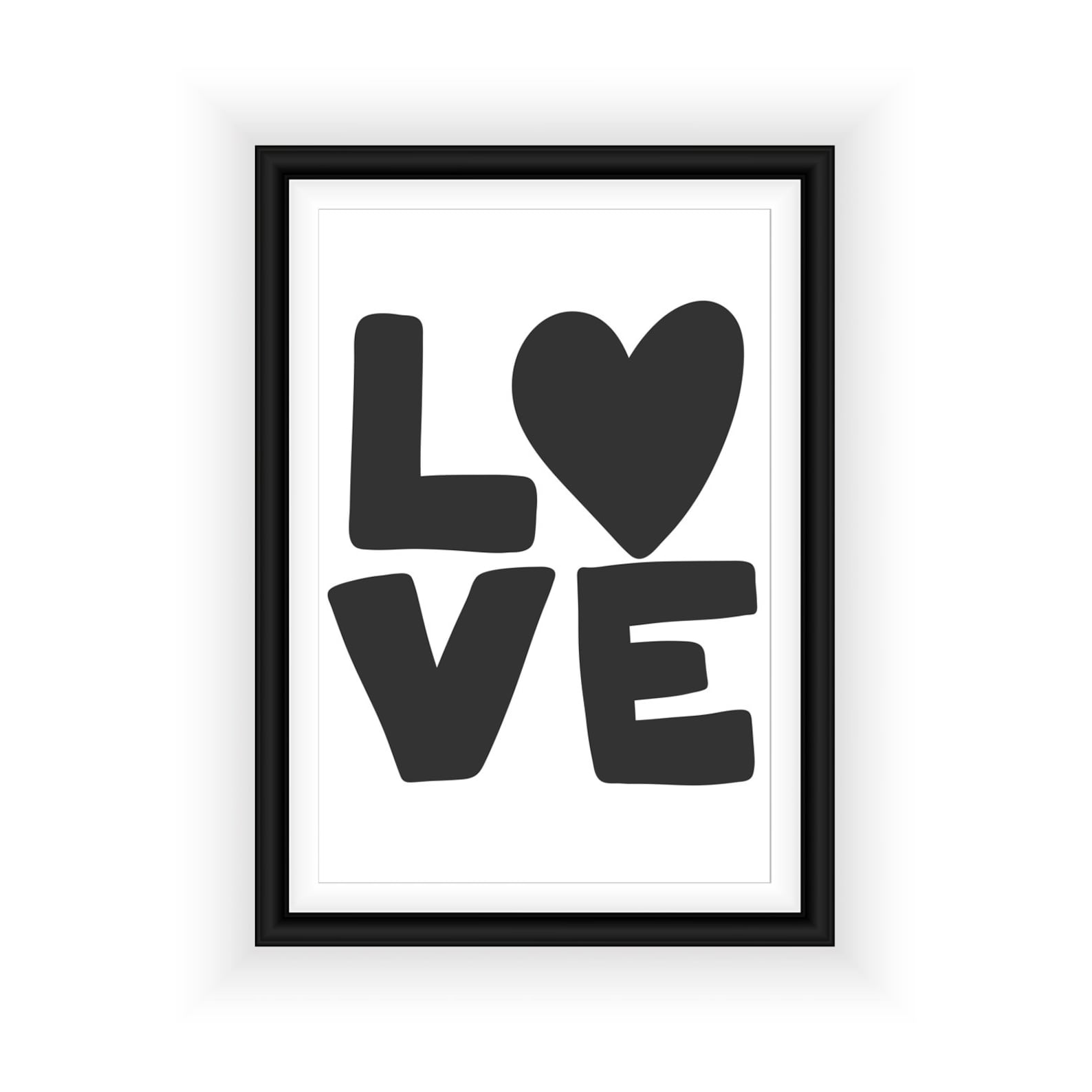 Black Love Script Quote Art Print / Poster Typography Modern Etsy