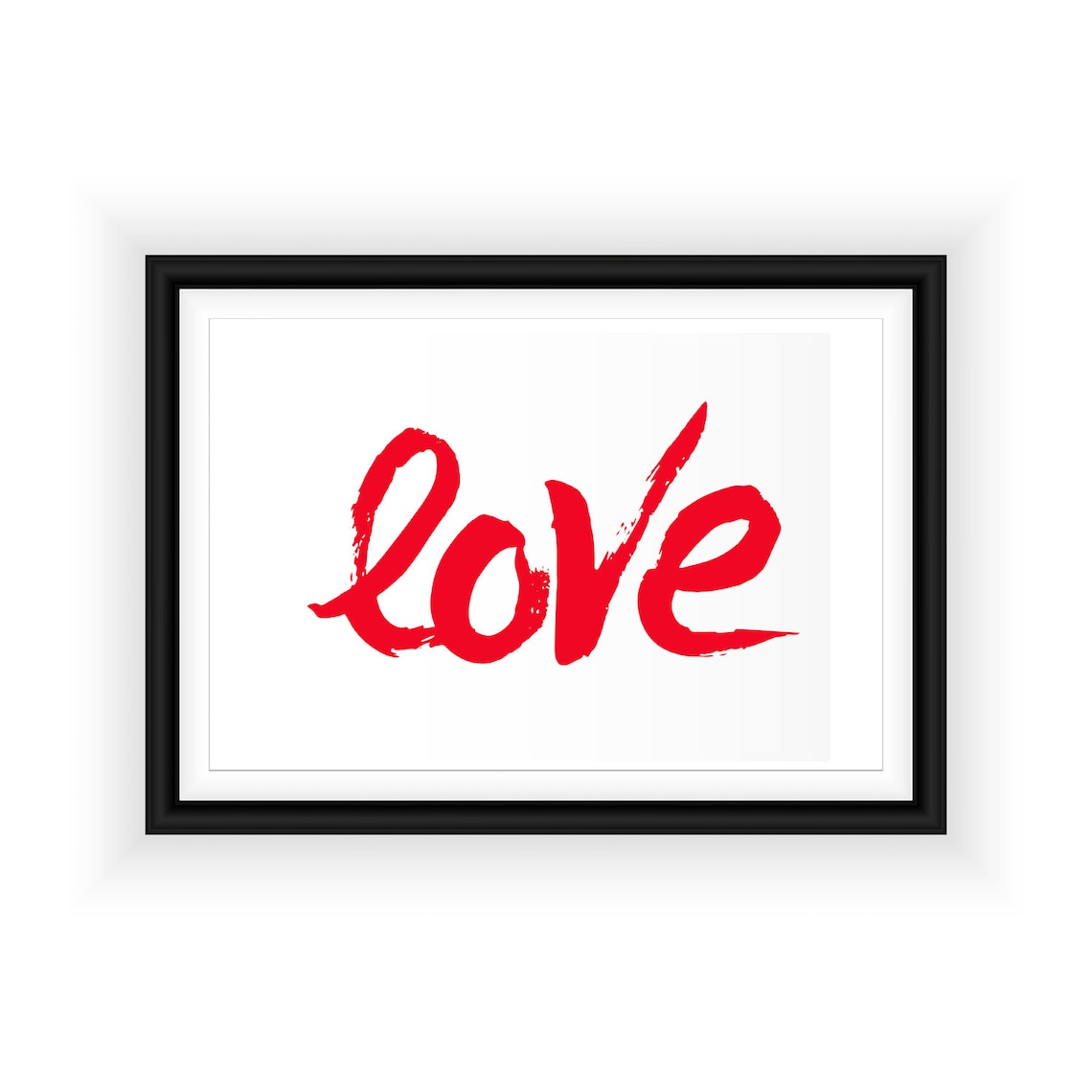 Red Love Script Quote Art Print / Poster Typography Modern Etsy