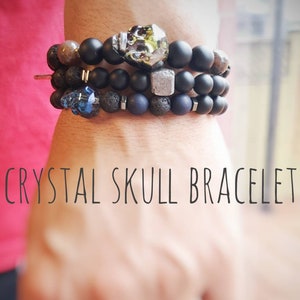 Crystal Skull Bracelet Etsy Australia