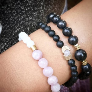 Shungite Protection Bracelet / Empath, 5G, Energy Vampire Protection / Grade Lustrous Natural Black Shungite / EMF Shield / Empath Gift