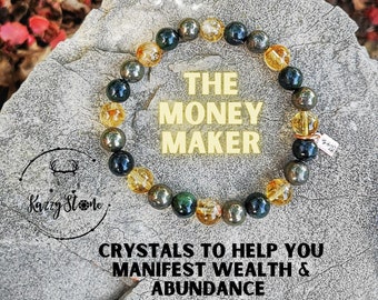 Wealth Manifestation Bracelet / The MONEY MAKER Manifest all the abundance & wealth the universe wants for you! /  Jade, Citrine, Pyrite