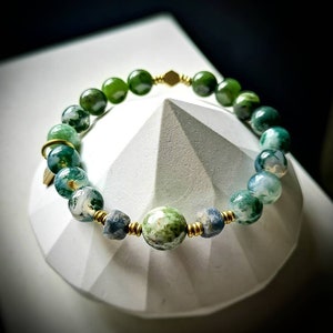 The Goddess Gardener Bracelet / Magical Moss Agate  &#39;The Gardener&#39;s Stone helps you connect to mother nature, abundance & wealth