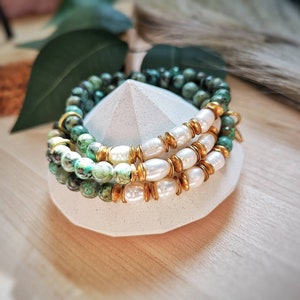 Turquoise Pearl Bracelet / DREAMER BRACELET / Nurturing Soothing Jewelry,Artisan Rice Pearl Bracelet / Turquoise Bracelet / Artisan Bracelet