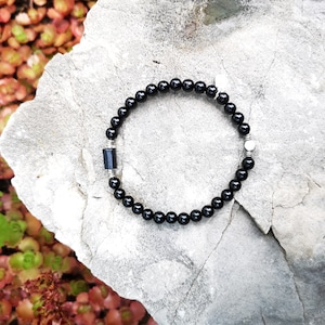 Black Tourmaline and Shungite Bracelet / Bodyguard Stone / Crystal Healing Bracelet /  Empath Protection 5G &  EMF Shield / High Vibe Gems