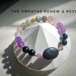 The Empath's Renew & Restore Bracelet / High Quality Crystal Healing Bracelet /  AAA Grade Lustrous Natural Russian Shungite/  EMF Shield