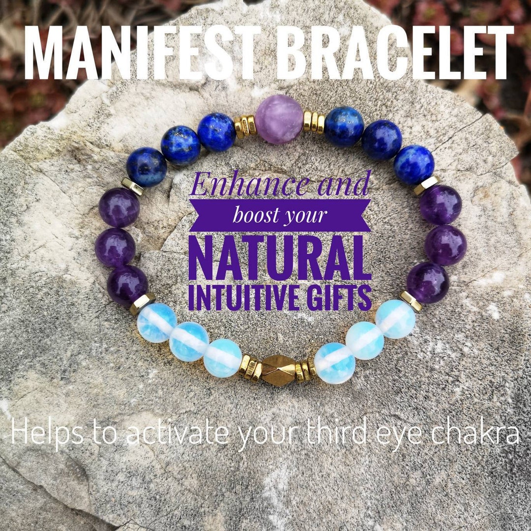 Amethyst Lapis Bracelet Manifest Bracelet / High Quality Crystal Healing  Bracelet / Amethyst and Lapis Lazuli Activate Third Eye Chakra - Etsy