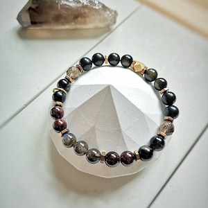 The CLOAK Protection Bracelet / High Quality Crystal Healing Bracelet / High Grade Lustrous Natural Russian Shungite/ EMF Shield image 3